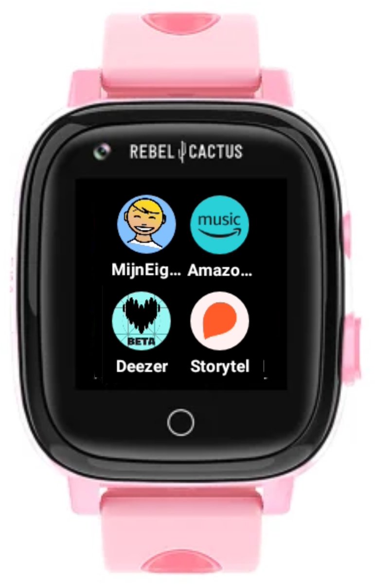 Kindersmartwatch GO (Roze) - GPS tracker - Whatsapp - Taal: NL/EN/DE - Batterij: 32 - IP67 - Wifi - Bluetooth - Muziek/Spotify - Smart Games - AppStore - Gratis ouder app - Ouder 100% in control alle apps aan/ uit te zetten - NL bedrijf