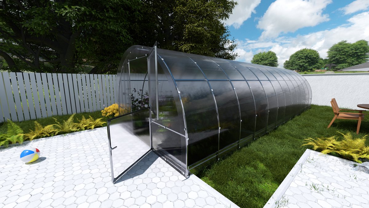 KLASIKA EASY Tuinkas - 3 x 8 m (24 m²) - 4 mm Dikte - Kweekkas - Polycarbonaat afdekking
