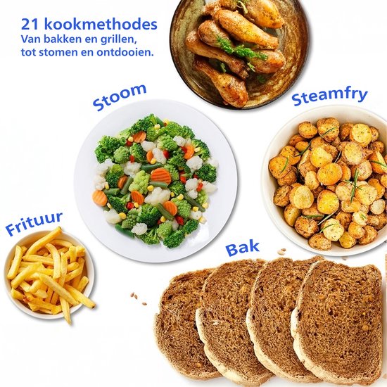 Philips Airfryer met Stoomfunctie 5000-serie – NA541/00 – PFAS vrij - SteamClean - SteamFry – 7,2L – Tot 6 personen