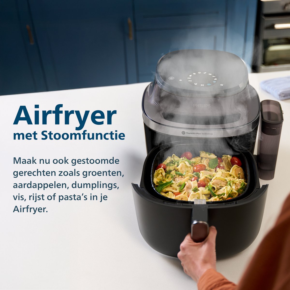 Philips Airfryer Single Basket 5000-serie met Stoomfunctie – NA541/00 – SteamClean - SteamFry – 7,2L – Tot 6 personen — afbeelding 4