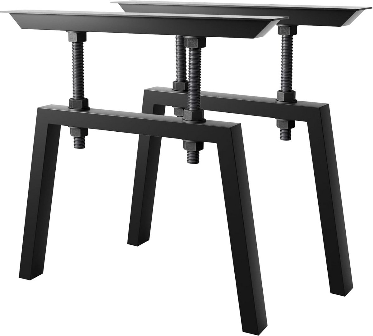 Set van 2 Zwarte Metalen Tafelpoten 72 cm voor Eettafel, Bureau of Salontafel