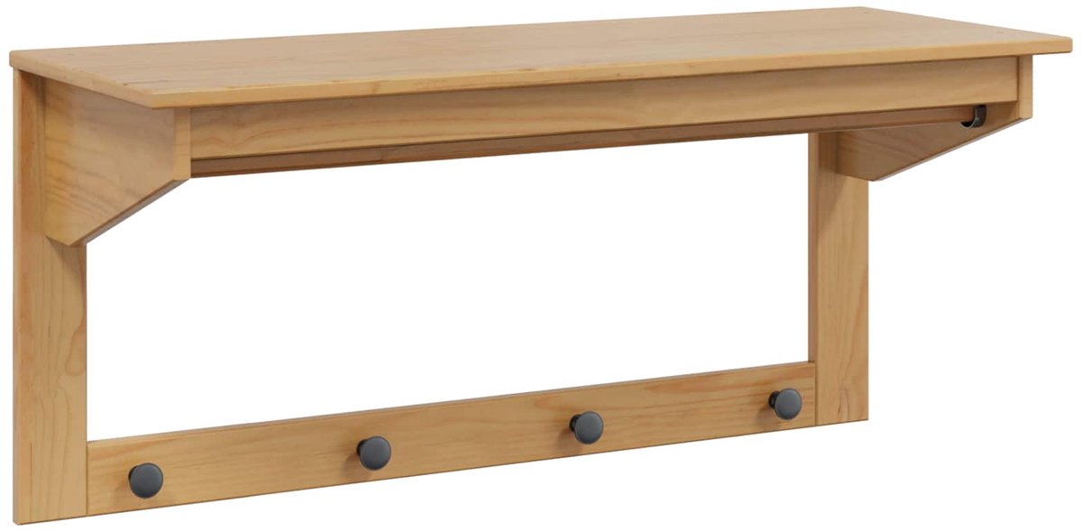 vidaXL - Kapstok - HILL - Honing - bruin - 90 - x - 35 - x - 41,5 - cm - Massief - grenenhout