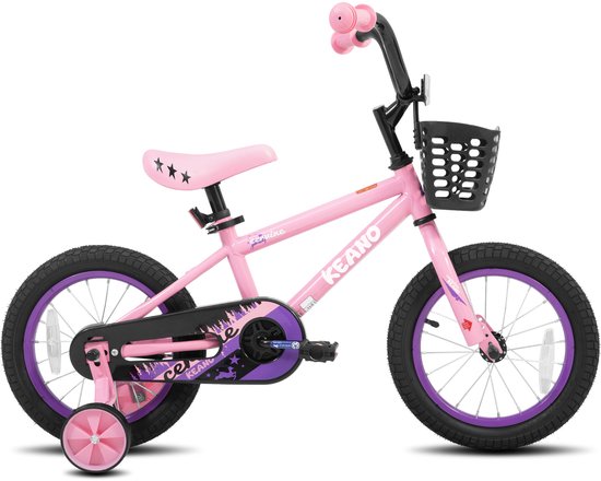 KEANO Cervine Stoere Kinderfiets - 16 Inch - Voor Jongens & Meisjes (4-7 Jaar) - BMX Stijl - Met Zijwieltjes & Mandje - Roze - Geschikt voor buitenactiviteiten in de lente — afbeelding 5