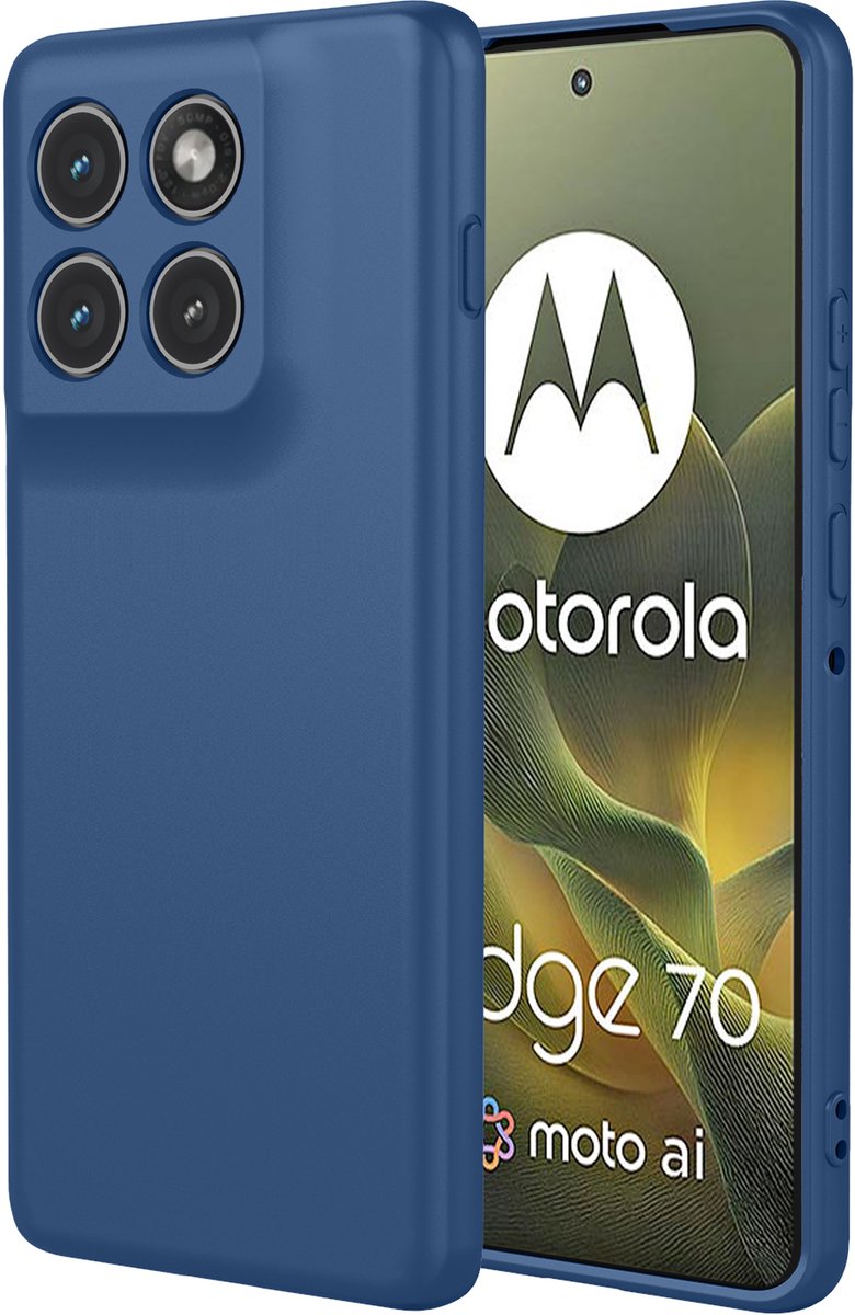 MobyDefend Hoesje - Geschikt voor Motorola Edge 70 - Matte Siliconen Backcover - Blauw