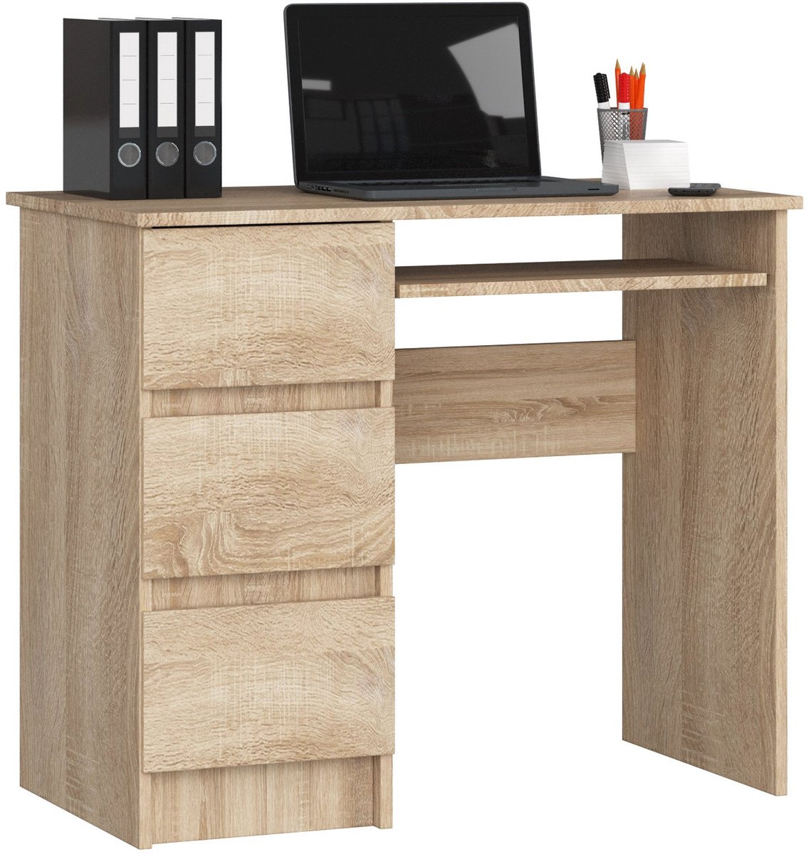 Bureau Links A-6 / Computerbureau / Computer Tafel / Bureautafel Rechts / Sonoma Eik / 90 x 77 x 50 cm