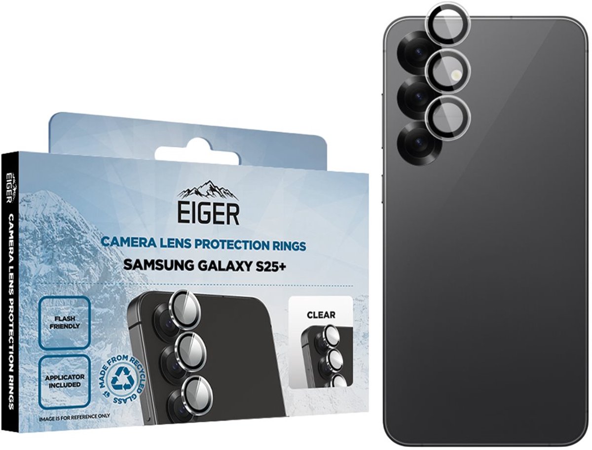 Eiger Mountain Glass Camera Lens Protector Geschikt voor Samsung Galaxy S25 Plus