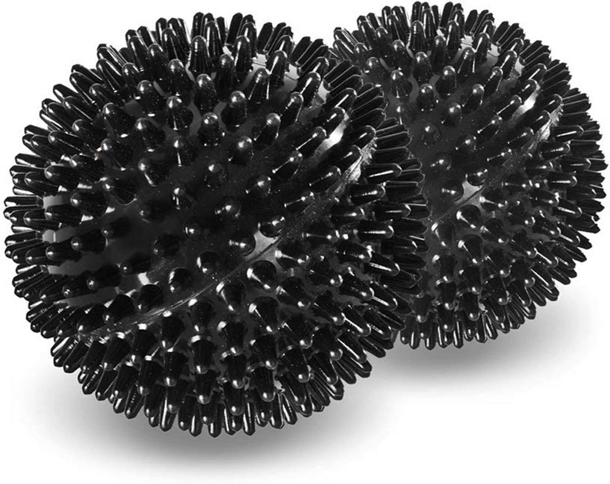Massageballen met noppen voor triggerpointmassage - Set van 2 - Zwart