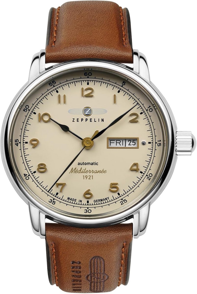 Automatisch Herenhorloge met Leren Band en Dag-Datum Functie, 41mm