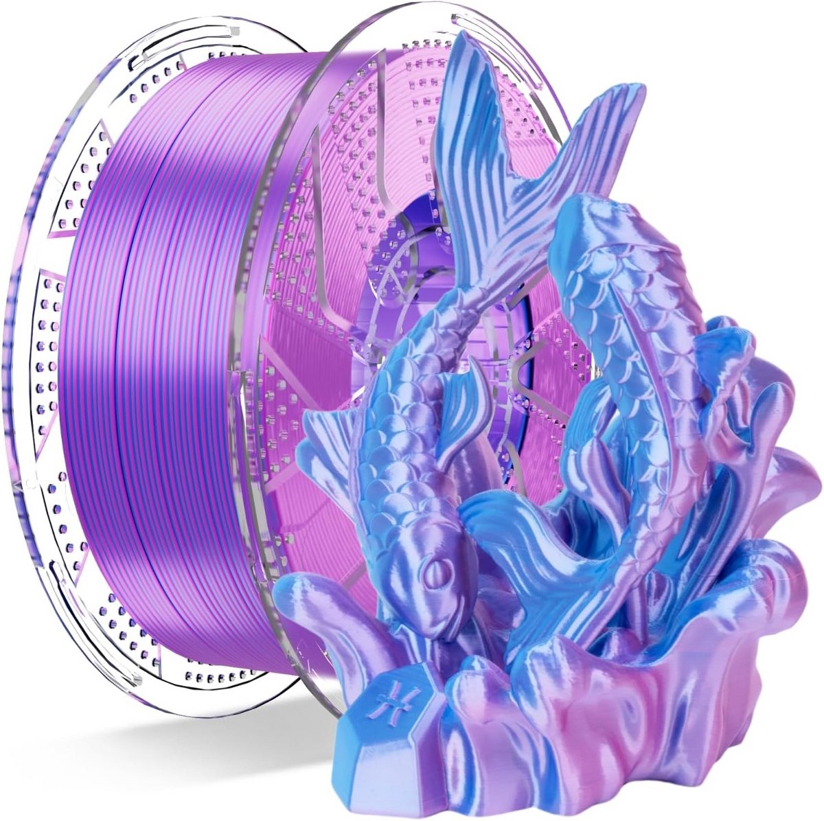 Tweekleurig Silk PLA Filament 1,75 mm voor 3D-printer met Zijdeglans Roze-Blauw 1kg