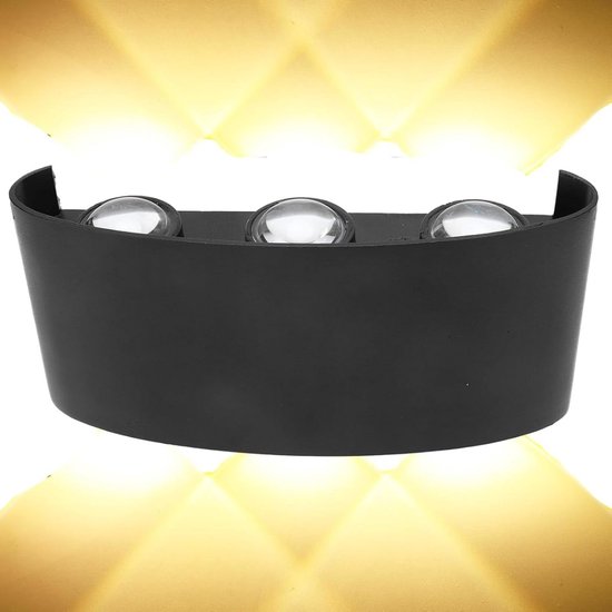 Zwarte LED Buiten Wandlamp Aluminium Warm Licht Up Down Verlichting zwarte-led-buiten-wandlamp-aluminium-warm-licht-up-down-verlichting