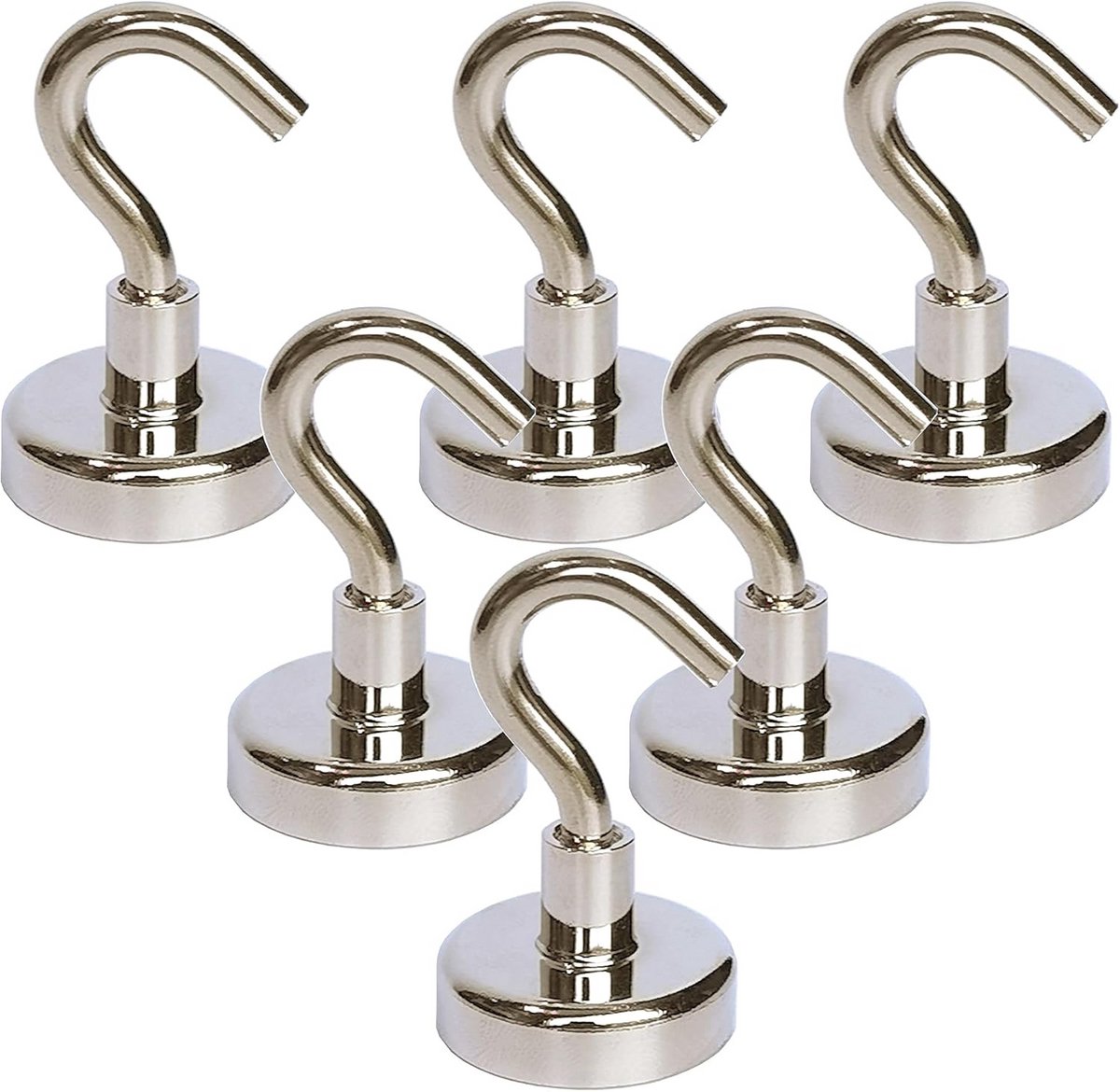 Set van 6 Zware Magnetische Haken met Sterke Trekvermogen voor Koelkast en Garage