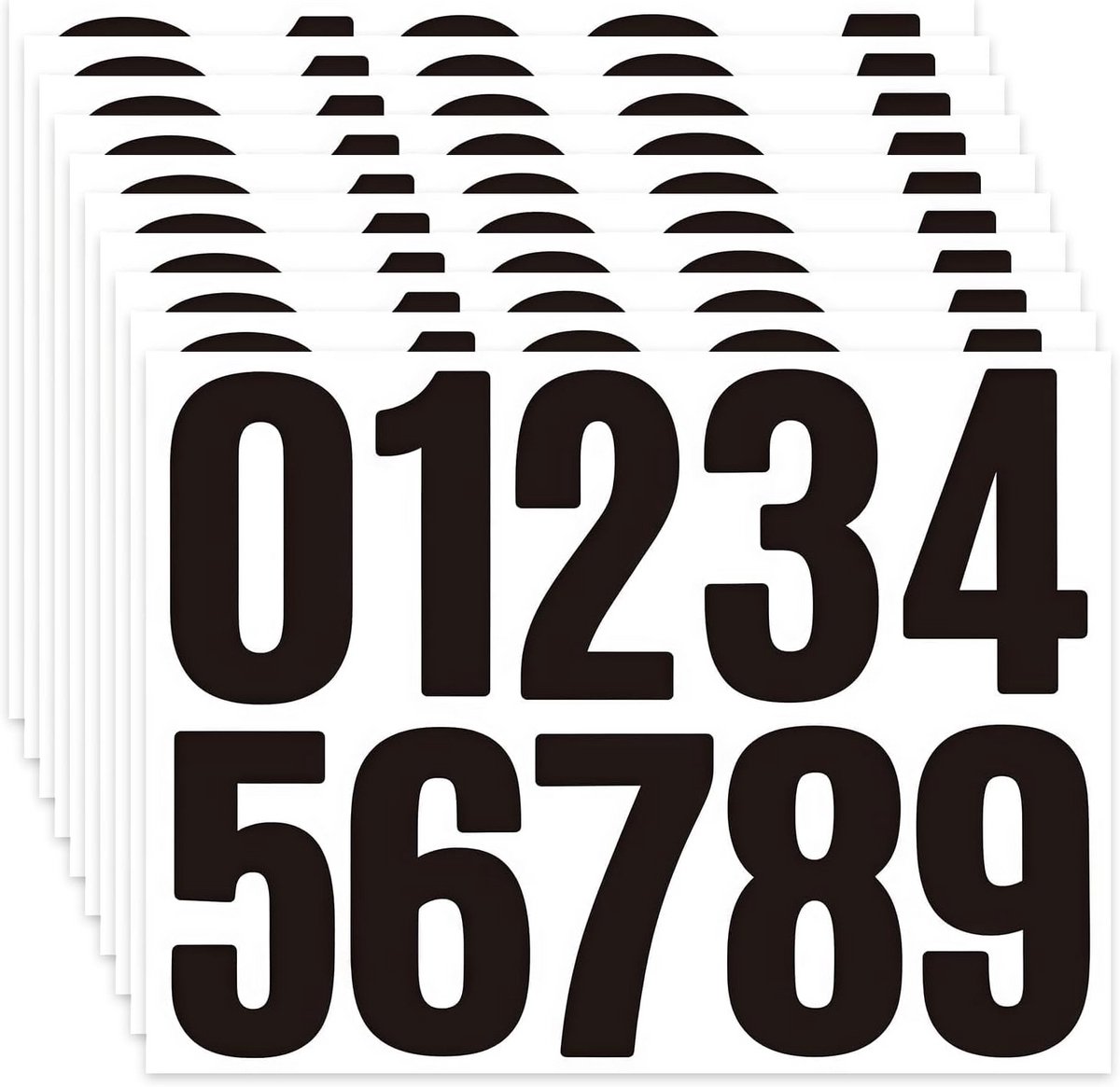 100 Zwarte Nummerstickers Voor Huisnummer, Brievenbus of Deur (10 cm)