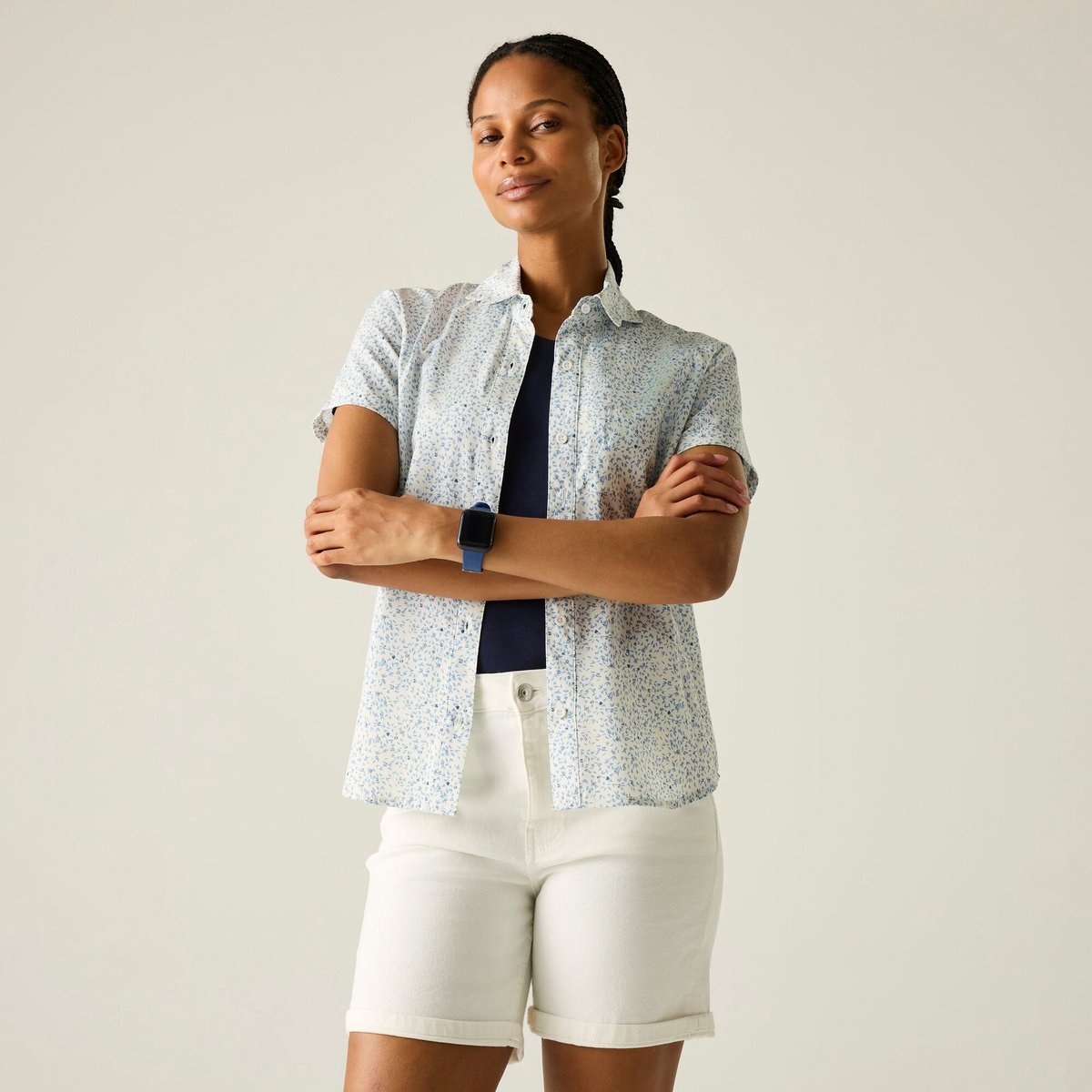Dames anti-insect reisshirt met korte mouwen Blauw