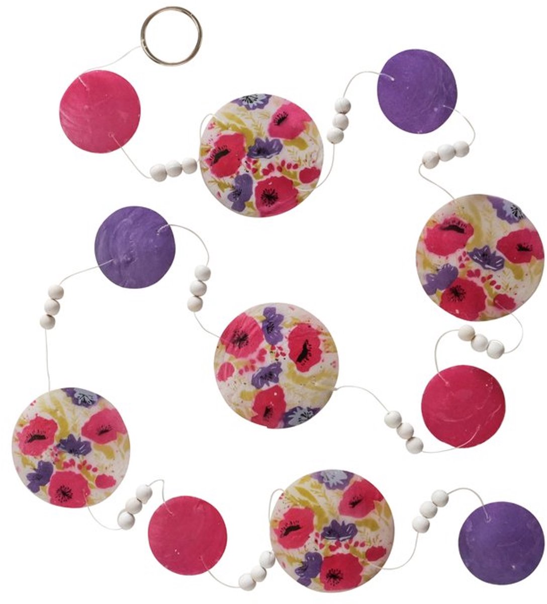 Boltze - Capiz - Woonslinger - Guirlande - Bloemen en kleur - L180cm
