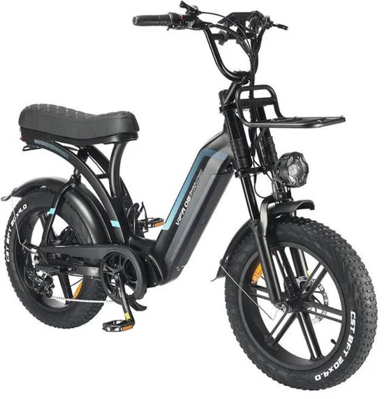OUXI Q8 Elektrische Fatbike - Lage Instap - Ingebouwd Alarmsysteem - 20 Inch - 250W Motor - 7 Versnellingen - 85 km Actieradius - Hydraulische Schijfremmen - Zwart van Ouxi — afbeelding 4