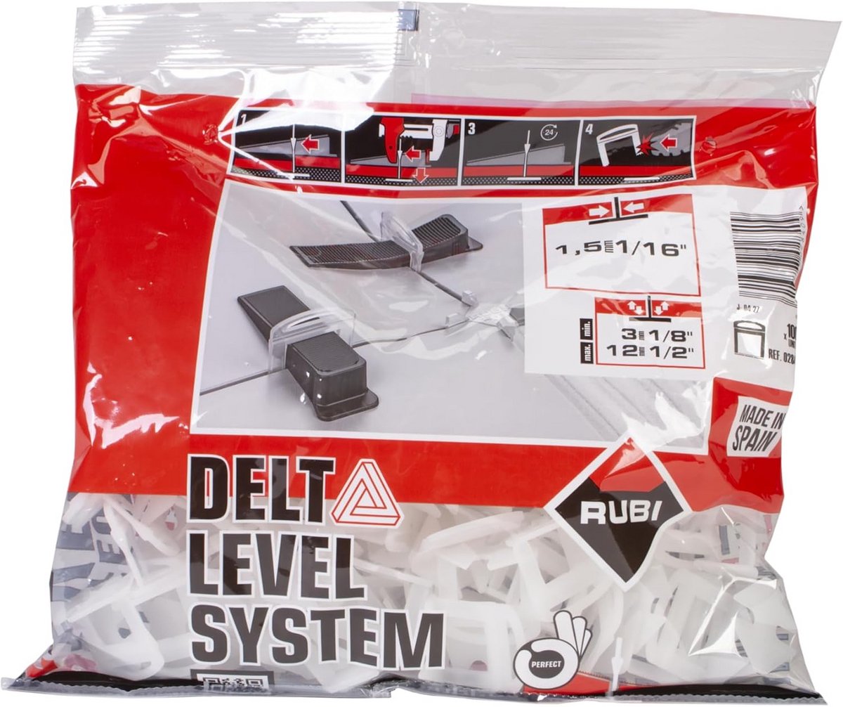 Tegelzettersysteem voor Perfecte Tegels: Kit met Klemmen voor Voegen tot 1.5mm en Tegeldikte 3-12mm