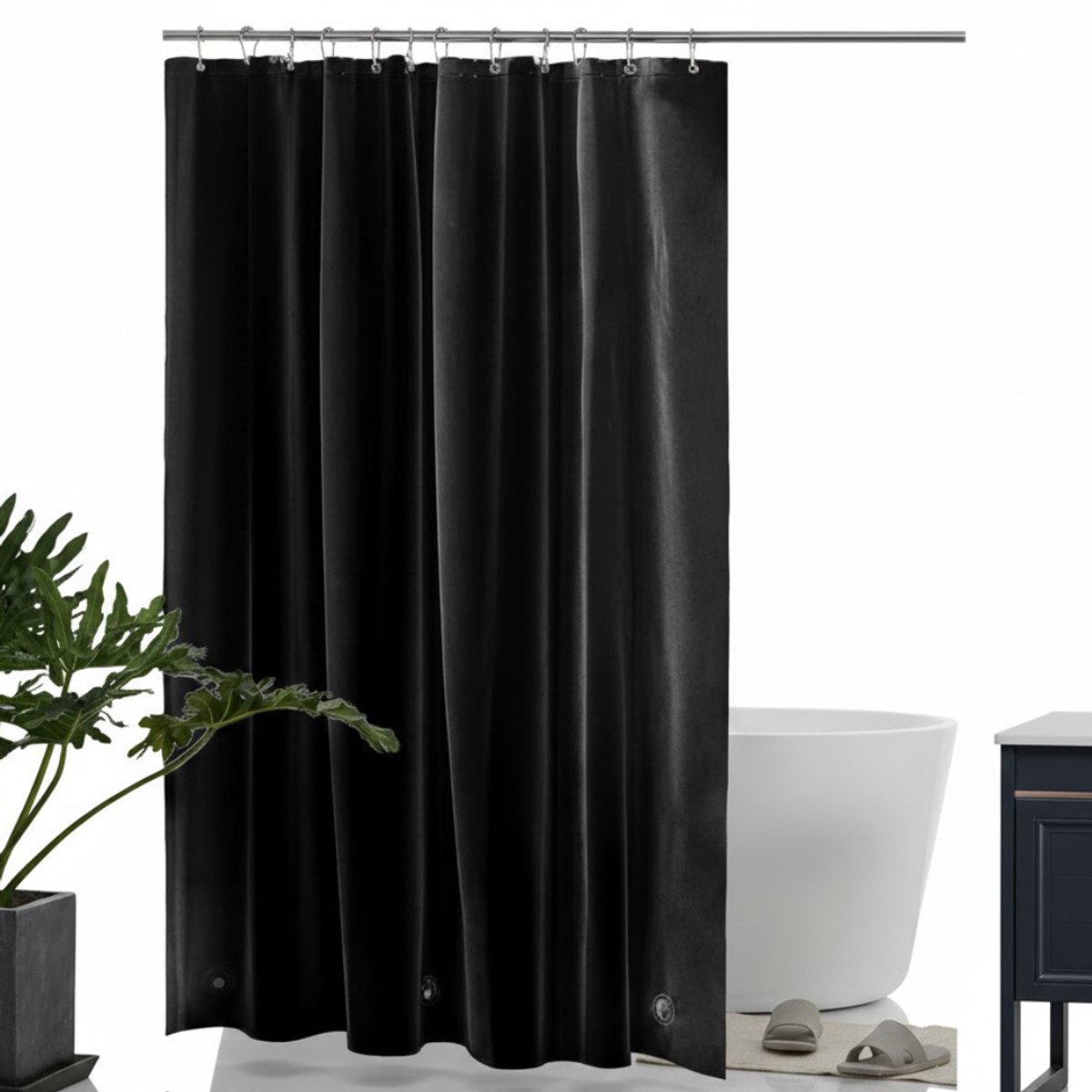 NBAP® Douchegordijn Anti Schimmel - Gordijn voor Douchestang - Doucheset - 120x200cm - Zwart