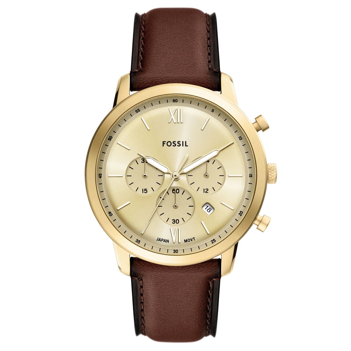 Fossil FS6113 Heren Horloge 44mm - Bruin
