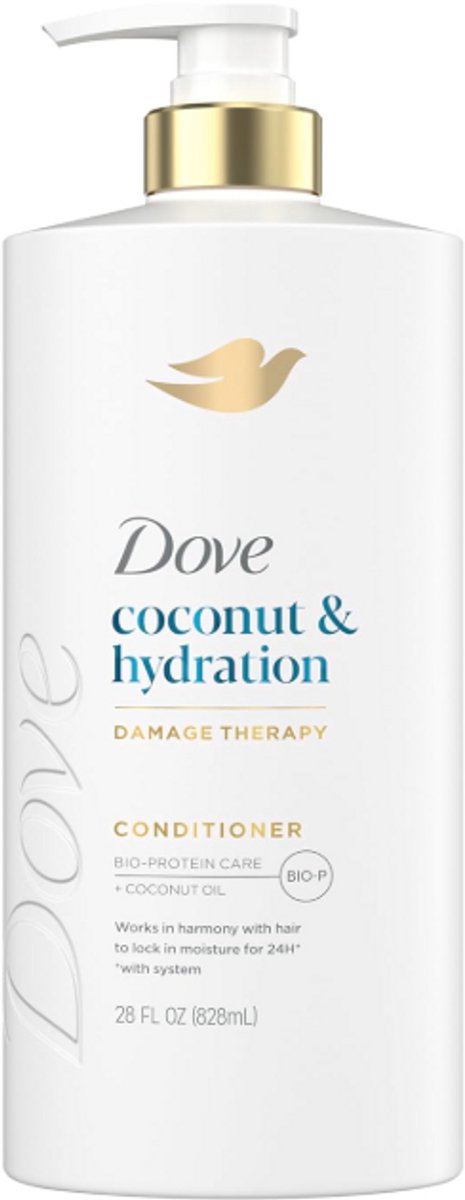 Dove Conditioner Coconut & Hydration 828ml (Voordeelpack) – Intensieve Hydratatie voor Droog Haar met Bio-Protein Care Technology & Kokosolie