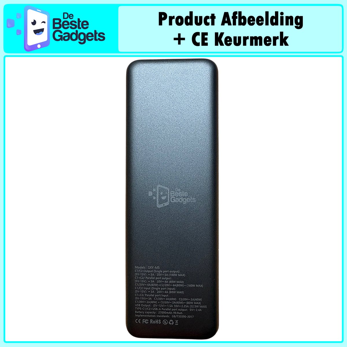 De Beste Gadgets Powerbank 27000mAh – Snellader USB-C & USB-A – TFT Display – Hoge Capaciteit Externe Batterij – Draagbare Oplader - Noodpakket – foto 2