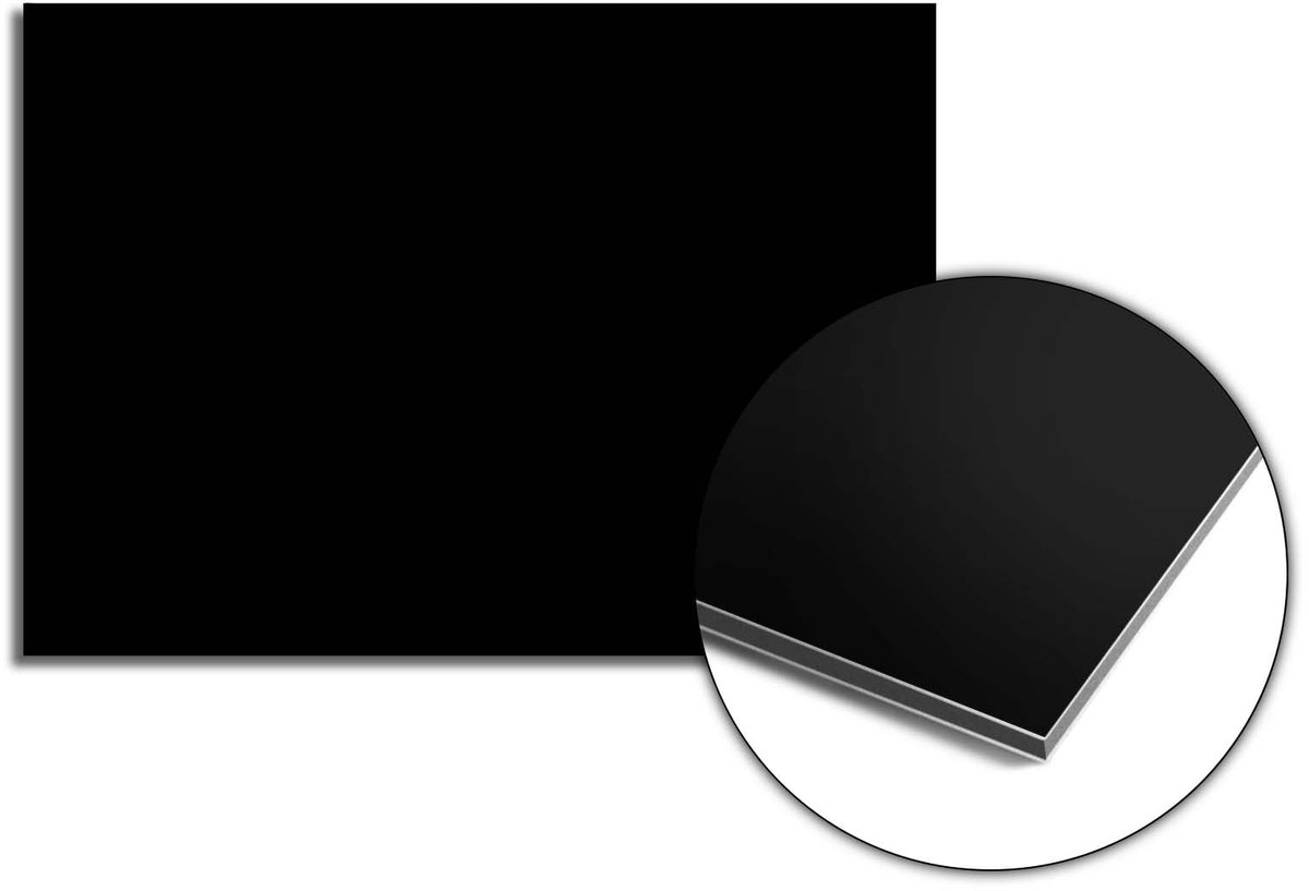 KitchenArt - Pure Black Spatscherm - 70x50 cm - Spatscherm Achterwand Keuken - Spatwand Keuken