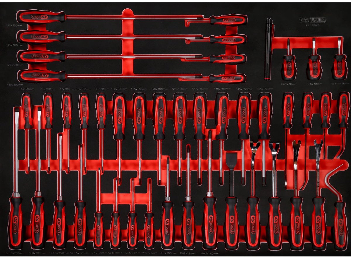 KS TOOLS Schroevendraaierset in schuimrubberen inzet 46-delig - 8...