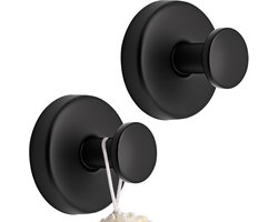 Lafo Roha Zuignap Haken - 50 Pcs – Handdoekhouder Zonder Boren, Extra Sterke Badkamer & Douche Wandhaken met Vacuüm Zuignap (Zwart)