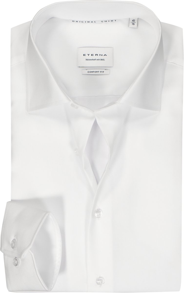 ETERNA comfort fit overhemd - popeline - wit - Strijkvrij - Boordmaat: 39 (EU maat: M)