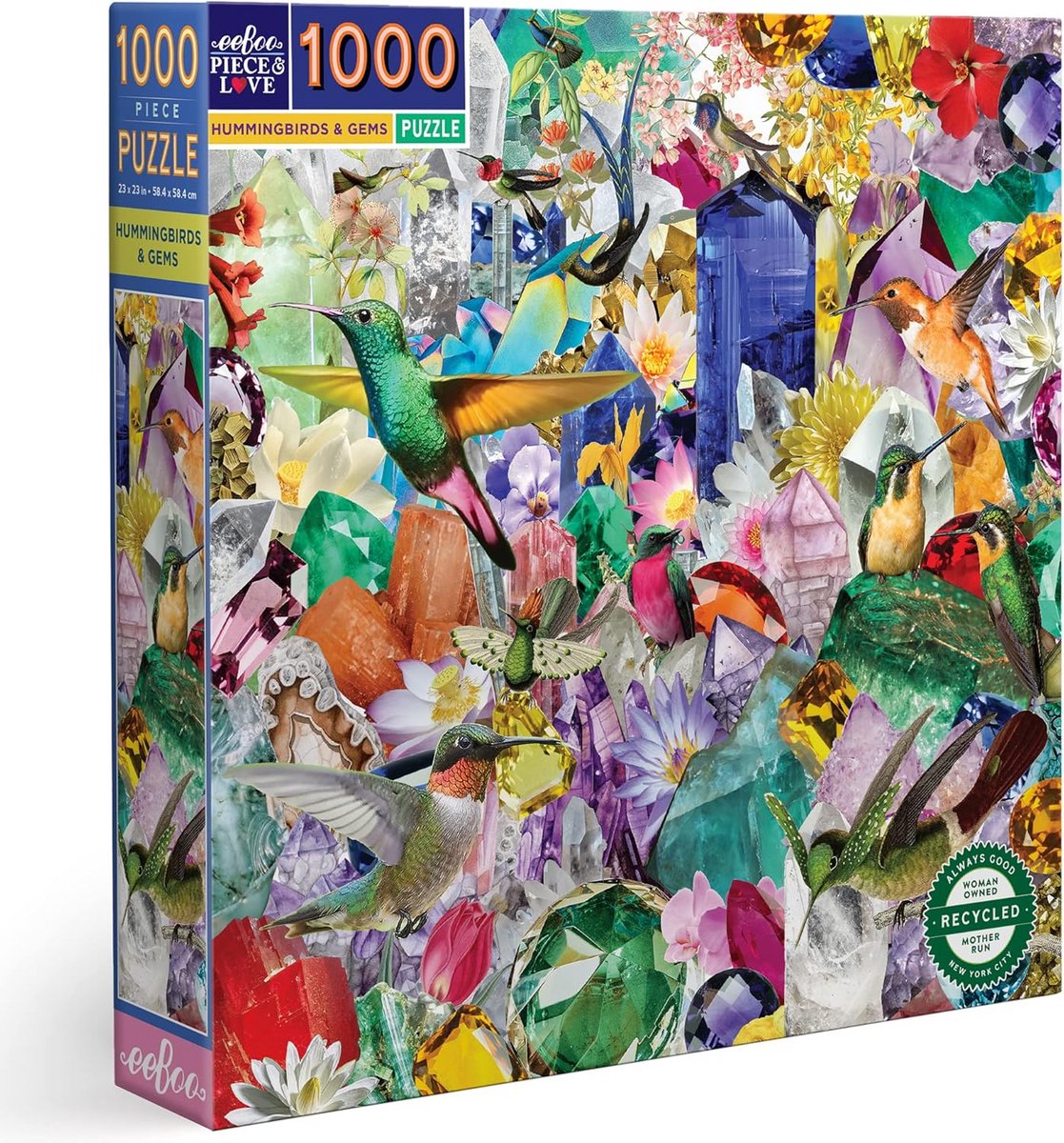 1000 Stuks Puzzel Vogels en Edelstenen Vierkant - Grote Puzzel voor Volwassenen