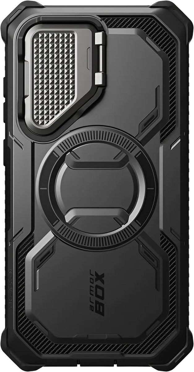 i-Blason, Integrale hoes Geschikt voor Samsung Galaxy S25 Plus Schokbestendig MagSafe compatibel, Zwart
