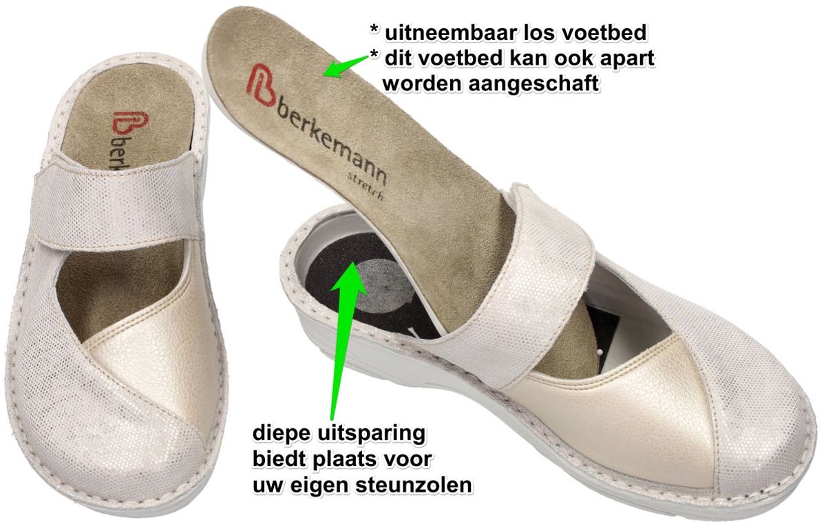 Berkemann -Dames - zilver - pantoffels - maat 40