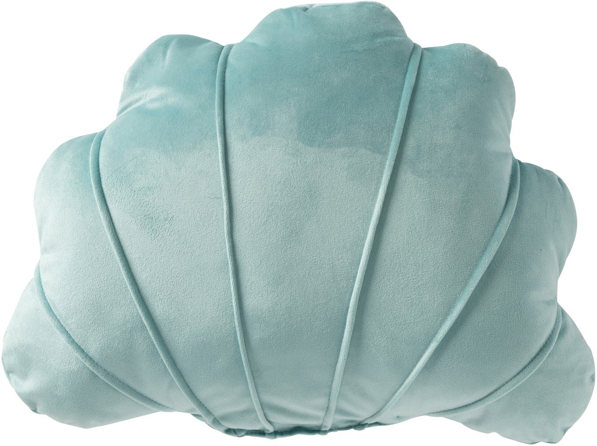 J-Line kussen Schelp - polyester - turkoois