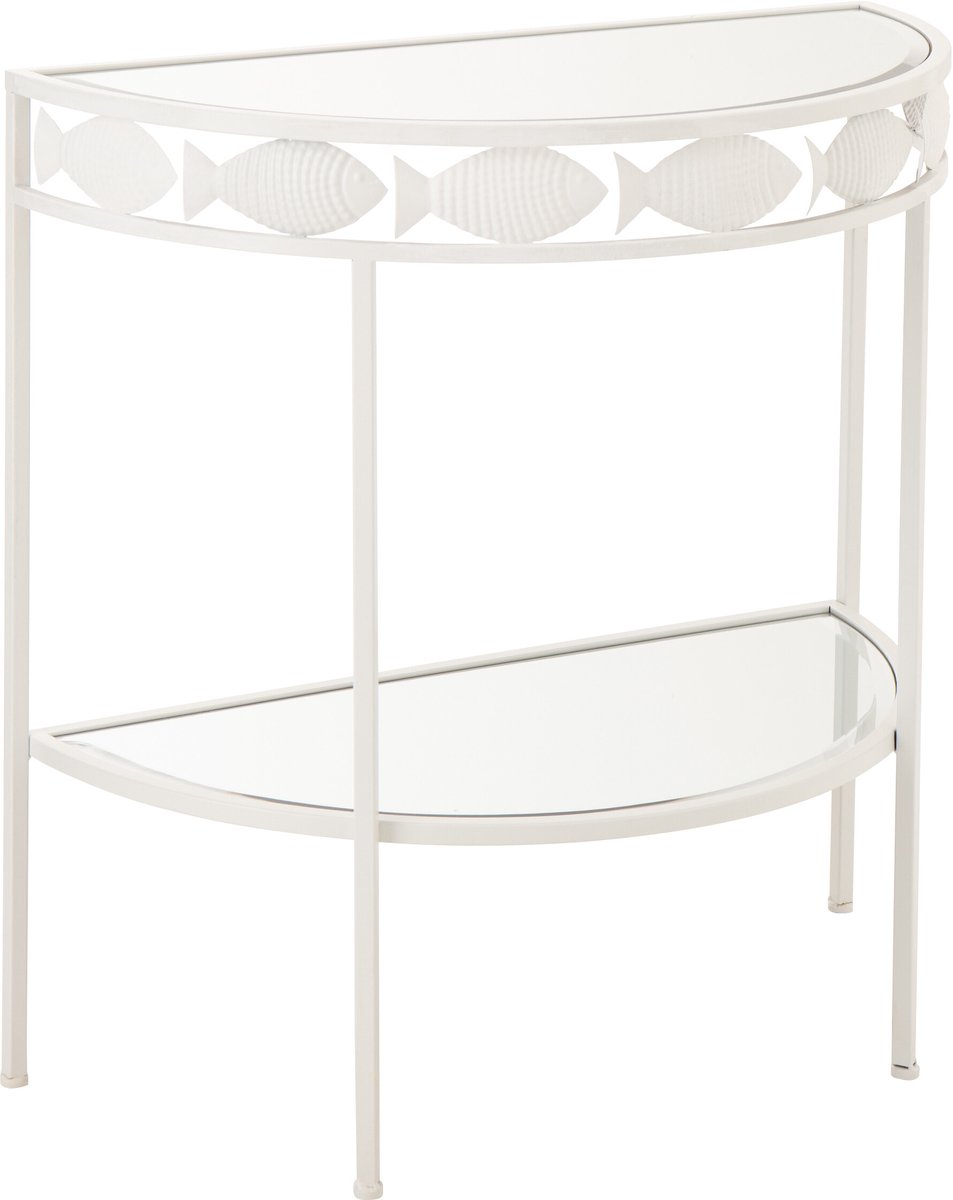 J-Line console Vis - ijzer - wit