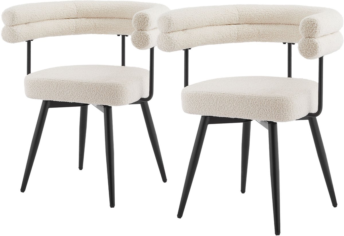 ml-design 2-delige stoelenset draaibare eetkamerstoelen beige teddystof met armleuningen en rugleuning 360° draaistoel ergonomische gestoffeerde stoelen metalen poten comfortabele lounge keukenstoelen moderne eetkamerstoelen