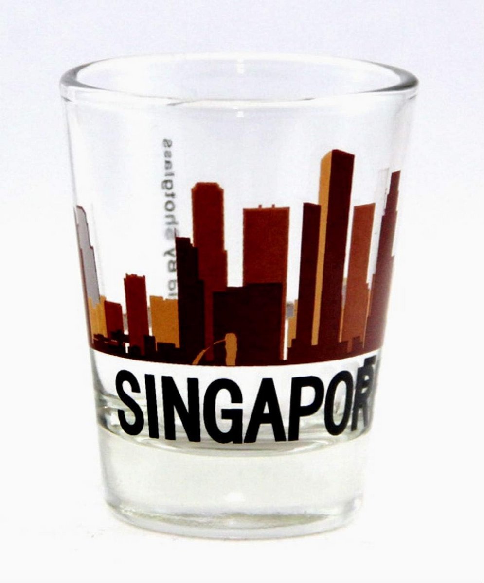 Souvenir Shotglas met Zonsondergang Skyline Uitzicht