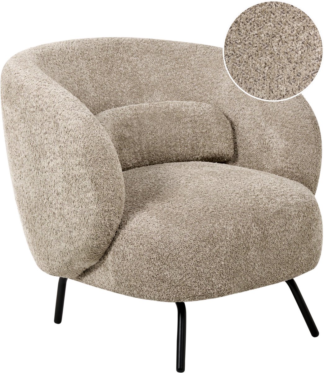 MAKELA - Fauteuil - Taupe - Bouclé