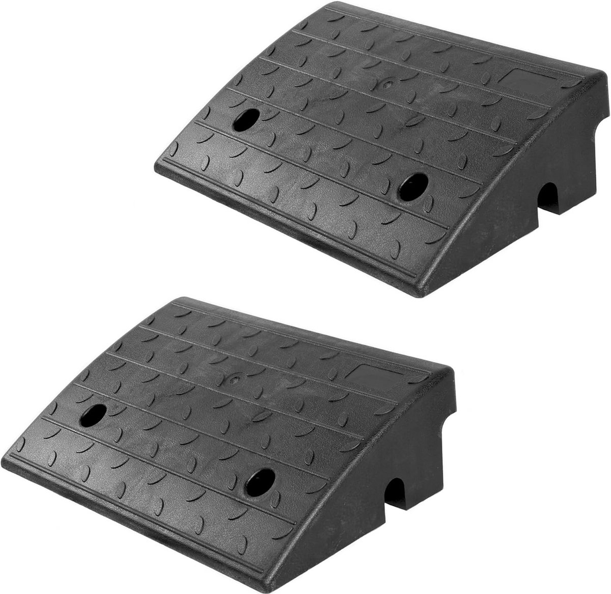 Oprijplaat Rubber 17 cm Hoog voor Stoeprand - Oprit voor Rolstoel, Auto en Motorfiets - 2 Stuks (43x40x17 cm)