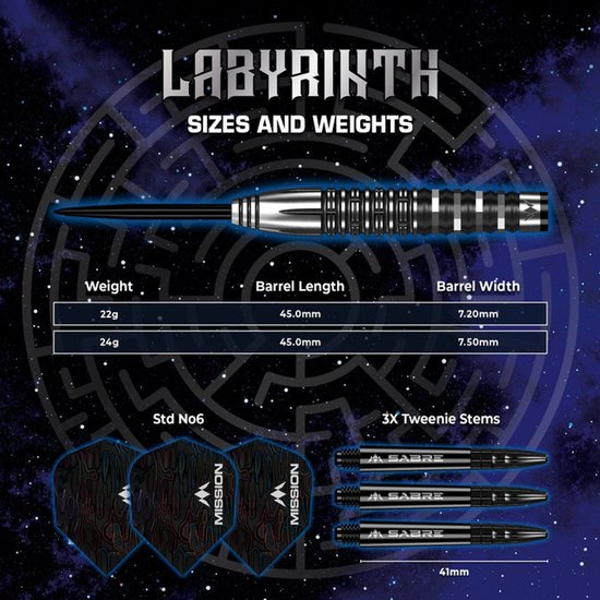 Mission Labyrinth 90% - Dartpijlen van Mission — afbeelding 2