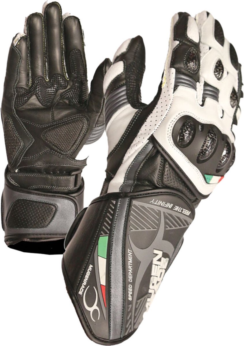 MUGENRACE Neptun Zwart Witte Handschoenen - Handschoen