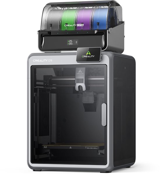 Creality K2 Combo 3D Printer – Multicolour Print met CFS – 600 mm/s High-Speed – Automatische Bed Leveling – Volledig metalen frame – AI-Camera – Touchscreen – WiFi & App – 260 × 260 × 260 mm – Direct Printklaa
