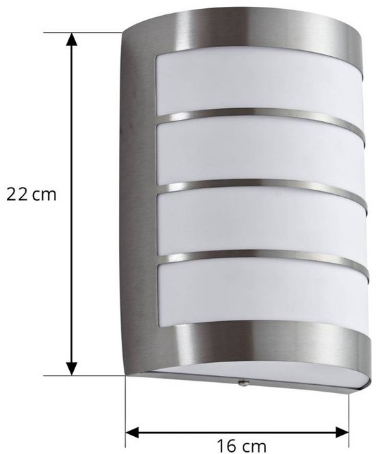 Lindby - Applique d'extérieur - 1lumière - acier inoxydable, polycarbonate - H: 20 cm - E27 - Acier inoxydable, blanc