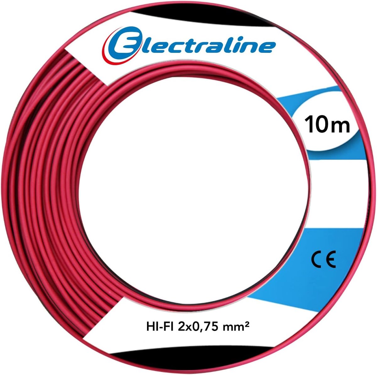 Hifi Kabel - Luidsprekerkabel - Audio Aansluiting - Zuiver Signaal - 10 Meter - Rood Zwart