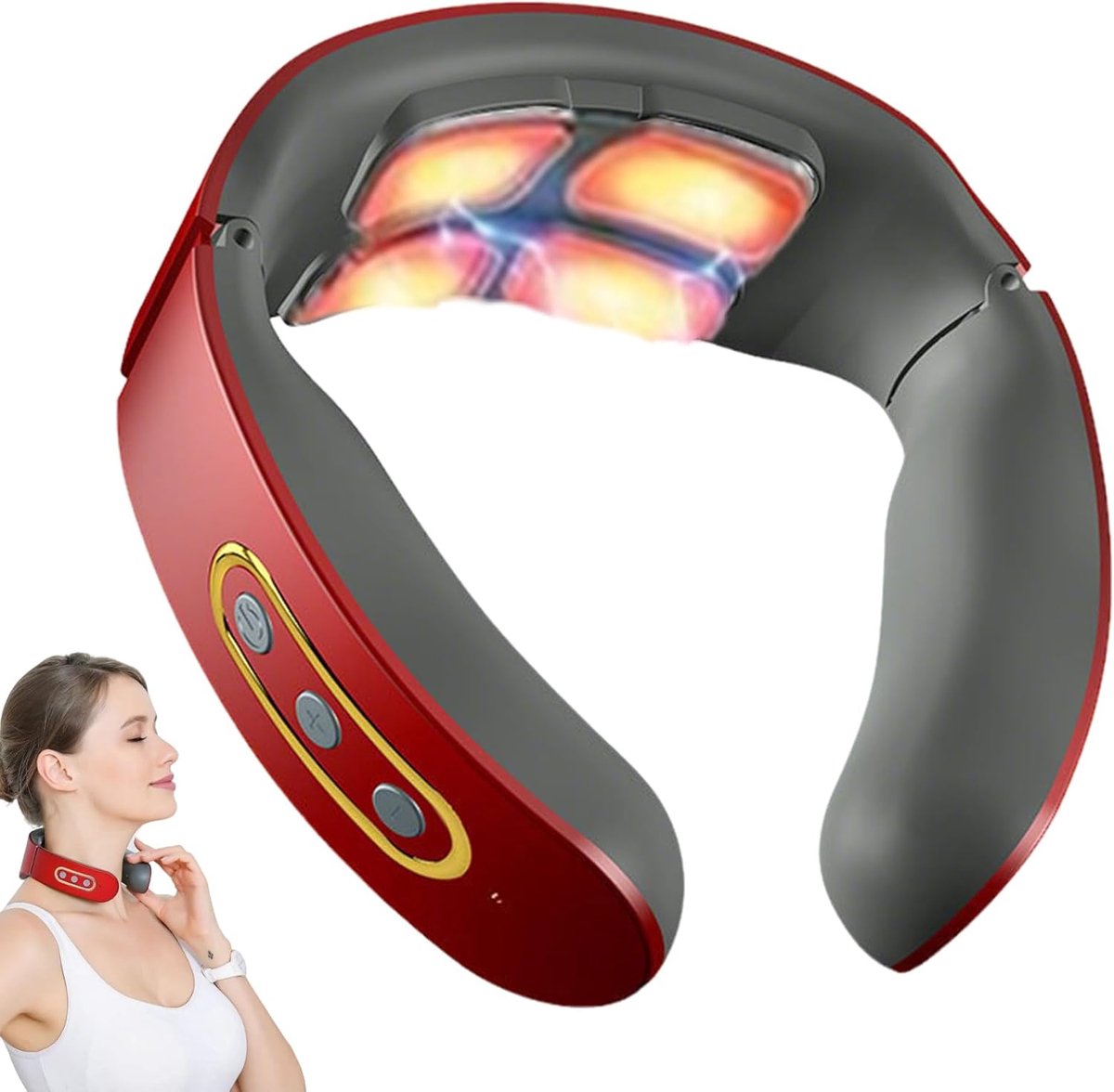 Nekmassageapparaat Slim Met 4 Koppen 42 C Warmtetherapie En 6 Standen