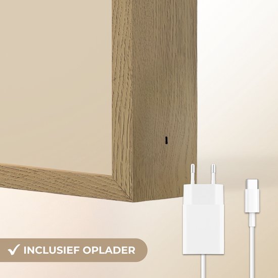 Nachtlampje 60x40 cm - Kinder lamp - Beer - Donkerbruin - Minimalistisch - Tafellamp kinderkamer draadloos - Slaapkamer lampje - Bedlamp kinderen - Kinderlampje - Wandlamp babykamer - Nachtlampjes van Merkloos — afbeelding 5