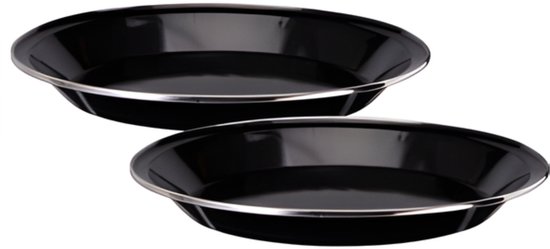 Redcliffs Campingborden - 6x stuks - zwart - 24 x 2 cm - emaille - kamperen/outdoor - borden — afbeelding 2