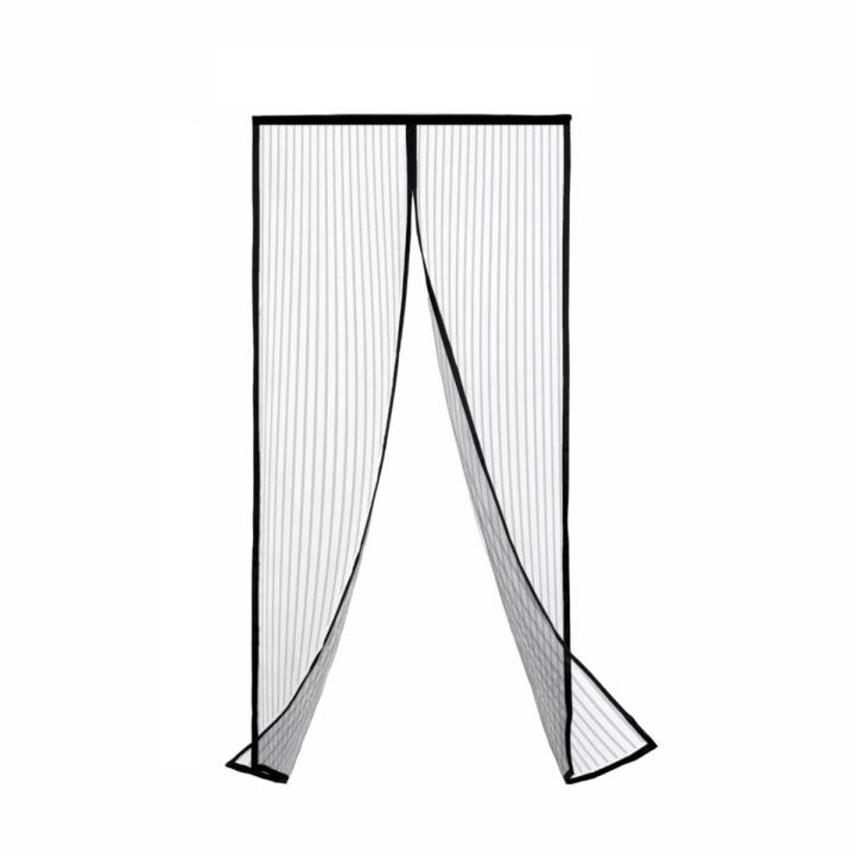 Magnetisch muggennet voor de deur, zwart-wit, muggengordijn van gaas, sluit automatisch met magneten om de lucht fris te houden (120*200 cm, zwart).