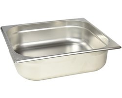 Geperforeerde Emmer - Roestvrijstalen Bak - Voedselbereiding Opslag - Onvervormbaar Stapelbaar - 8.9 Liter 35x33x10 cm - Glanzend Zilver