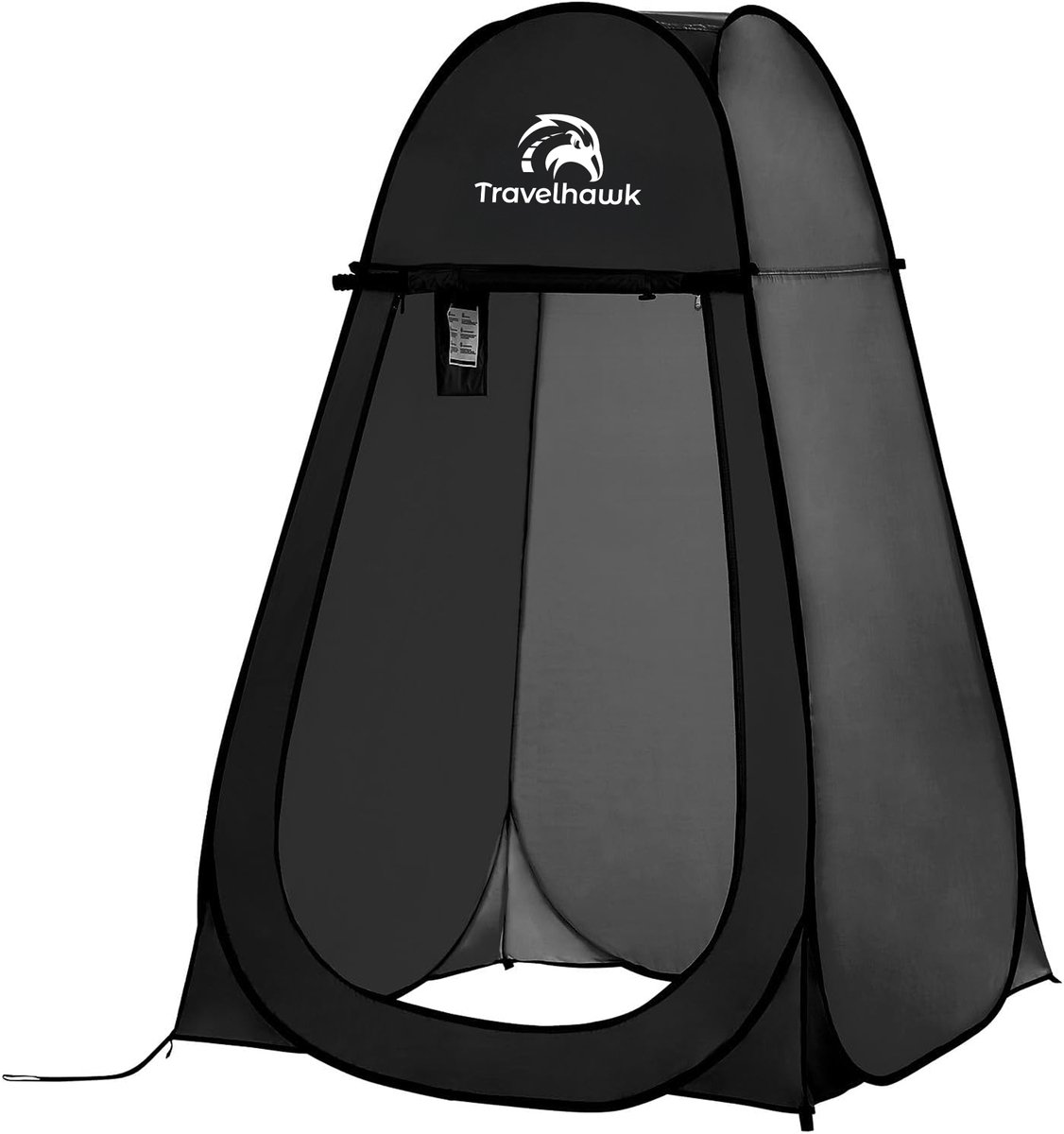 Travelhawk Pop-Up Tent - 1 Persoons - Douchetent - Wc Tent - Omkleedtent - 200cm x 120cm x 120cm - Voor Camping, Strand & Outdoor - Zwart