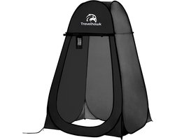 Travelhawk Pop-Up Tent - 1 Persoons - Douchetent - Wc Tent - Omkleedtent - 200cm x 120cm x 120cm - Voor Camping, Strand & Outdoor - Zwart
