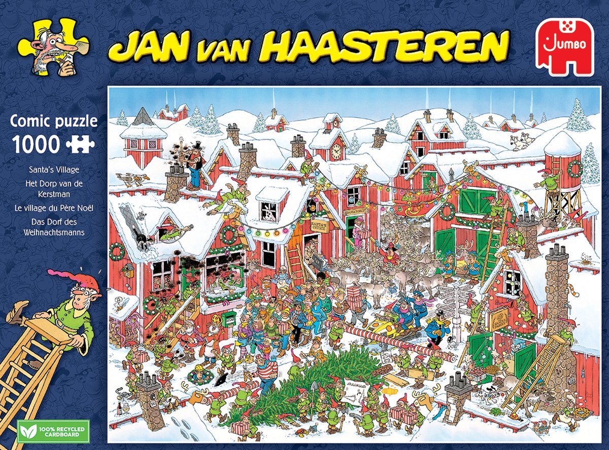 Jan van Haasteren - Het dorp van de Kerstman - 1000 stukjes - Legpuzzel — afbeelding 7